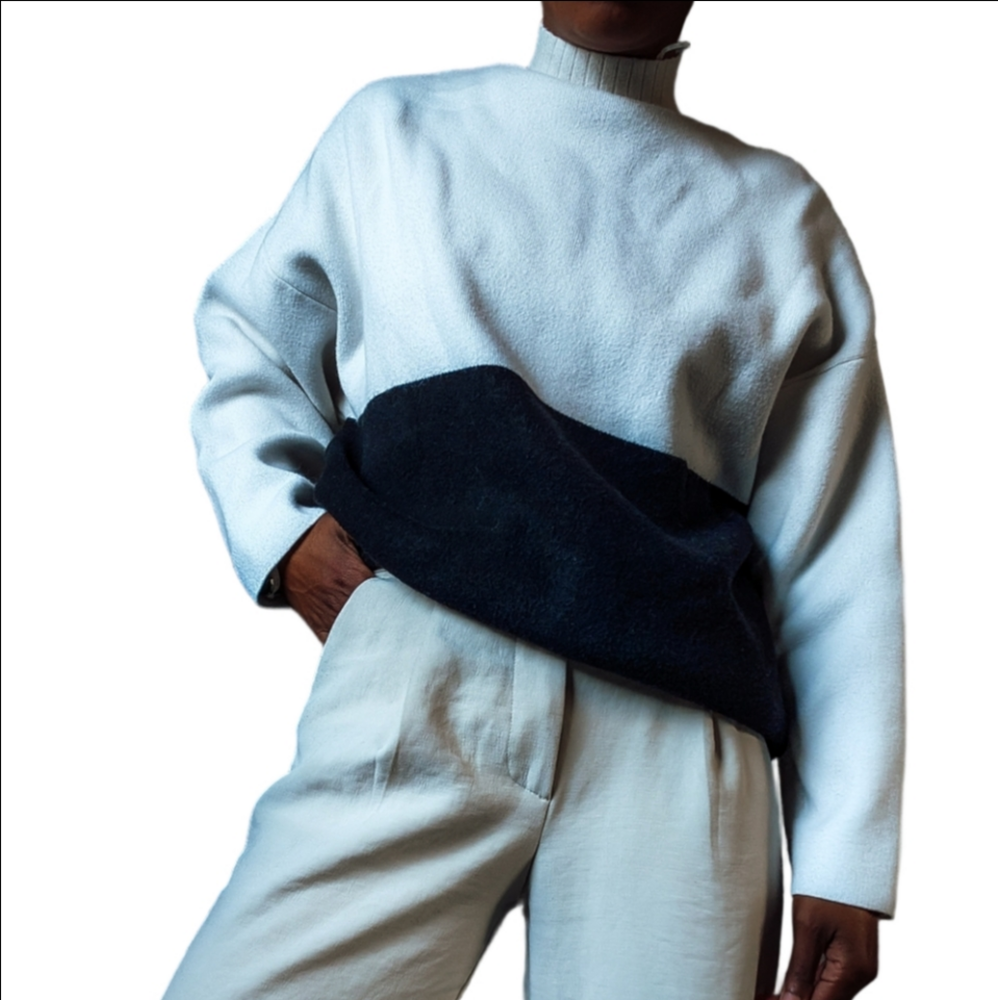 Zara color block turtleneck sweater